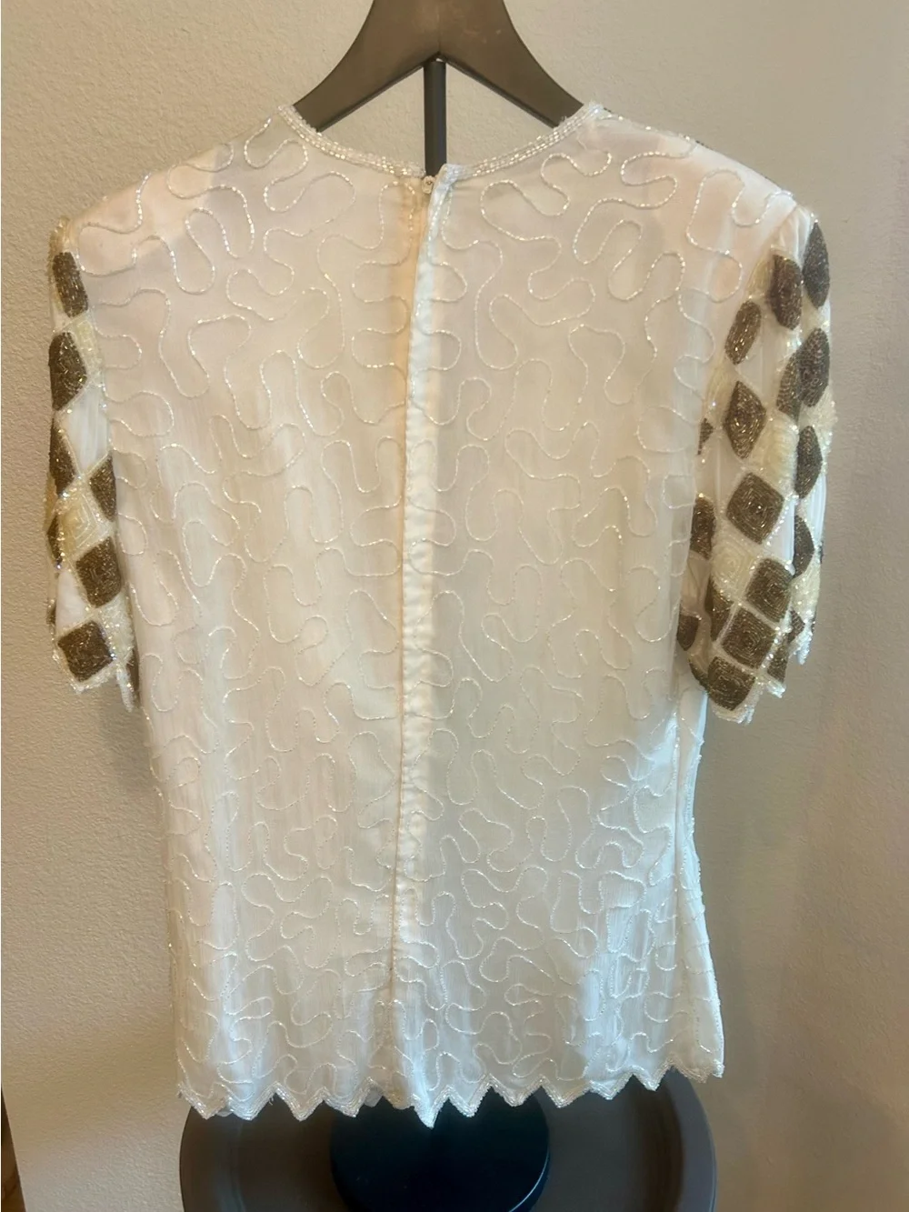 Scala Cream Tunic with Gold Diamond Embellishment
